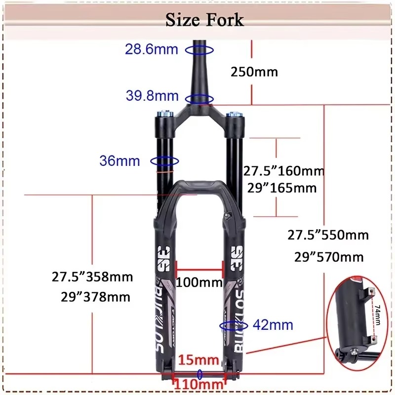 Garfo de Suspensão a Ar BUCKLO - Mtb Fork Air avaliação e preço