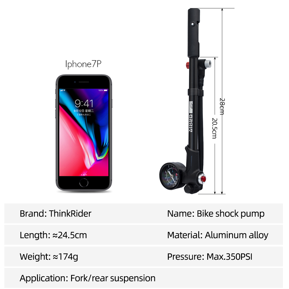 ThinkRider Bomba de ar portáti - Mtb Fork Air avaliação e preço